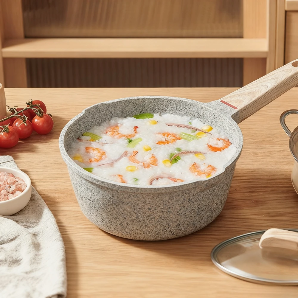 

Кастрюля для молока с антипригарным покрытием и крышкой Легко чистящаяся кастрюля для супа Бытовая кастрюля для детского питания Diversion Port Design Сковорода Литая кастрюля для еды