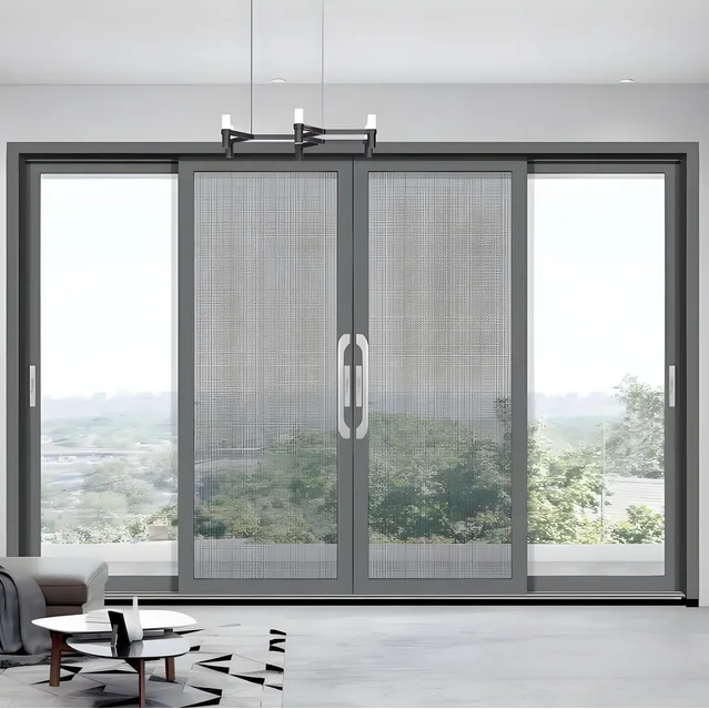 Nami Slim Frame Aluminum Sliding Glass Door - Thermal Insulated with Tempered Glass for Interior Kitchen