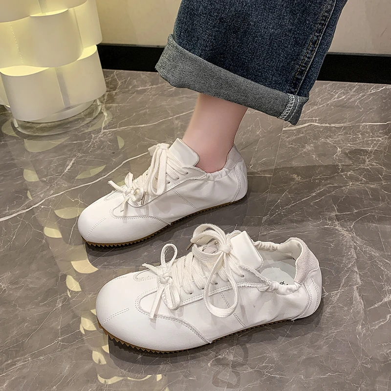 Small White Shoes Riband Soft Ballerinas Woman 2024 Tennis Female Casual Sneaker Summer Ballet Breathable Leisure Ballerinas Wom