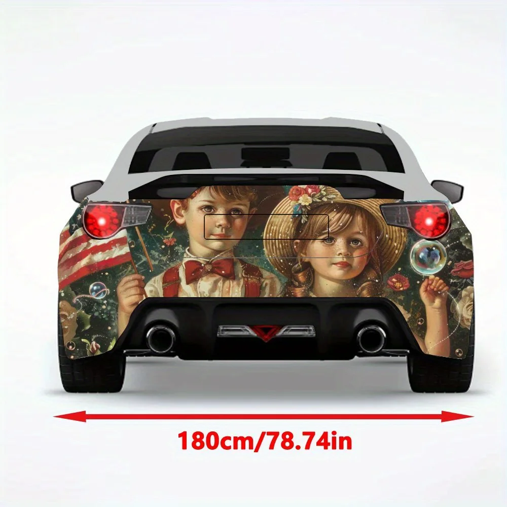 Vintage Celebration Kids Car Sticker-Vinyl Decal for Car Rear, Waterproof Self-Adhesive Vinyl Stickers for Vehicle Tail & Bumper