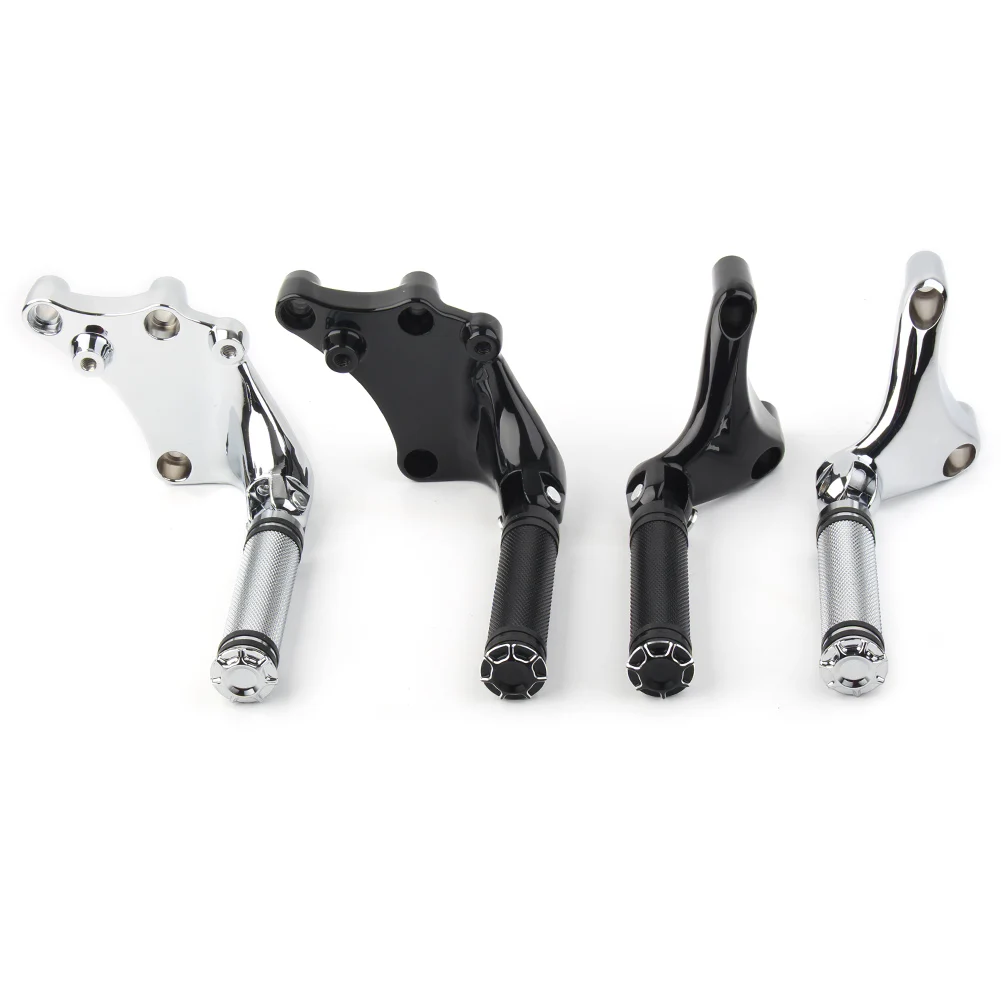 Chrome/Black Motorcycle Rear Passenger Footrest Peg Mount 1Pair For 2014-2021 Harley SuperLow XL883L XL1200T Aluminum Alloy