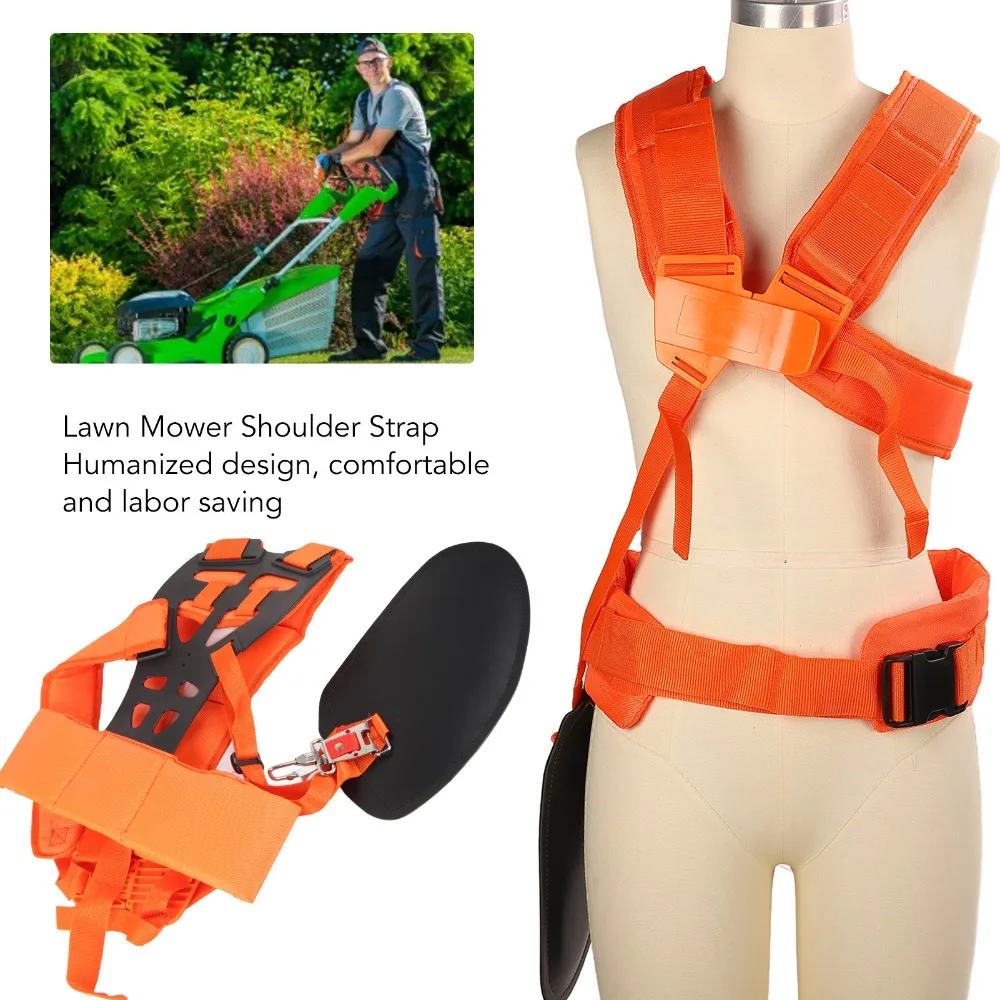 Регулируемый ремень для газонокосилки с мягкой подкладкой, экономичный садовый триммер с двойным плечевым ремнем