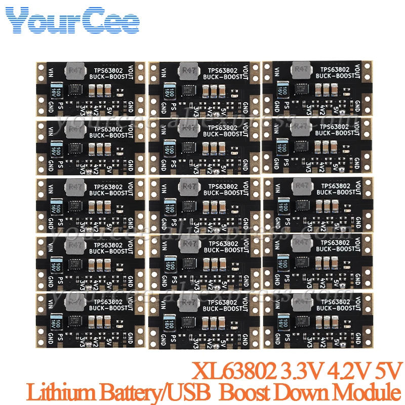 Lithium Battery USB Automatic Voltage Regulator Step Up Down Power Module Boost Buck Board Low Ripple XL63802 TPS63802