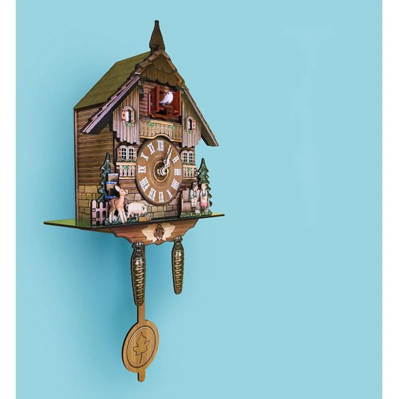 Wooden Hanging Wall Clock Bird Alarm Clock Cuckoo Clocks For Home Decoration Quartz Watch Decorative Home Decor