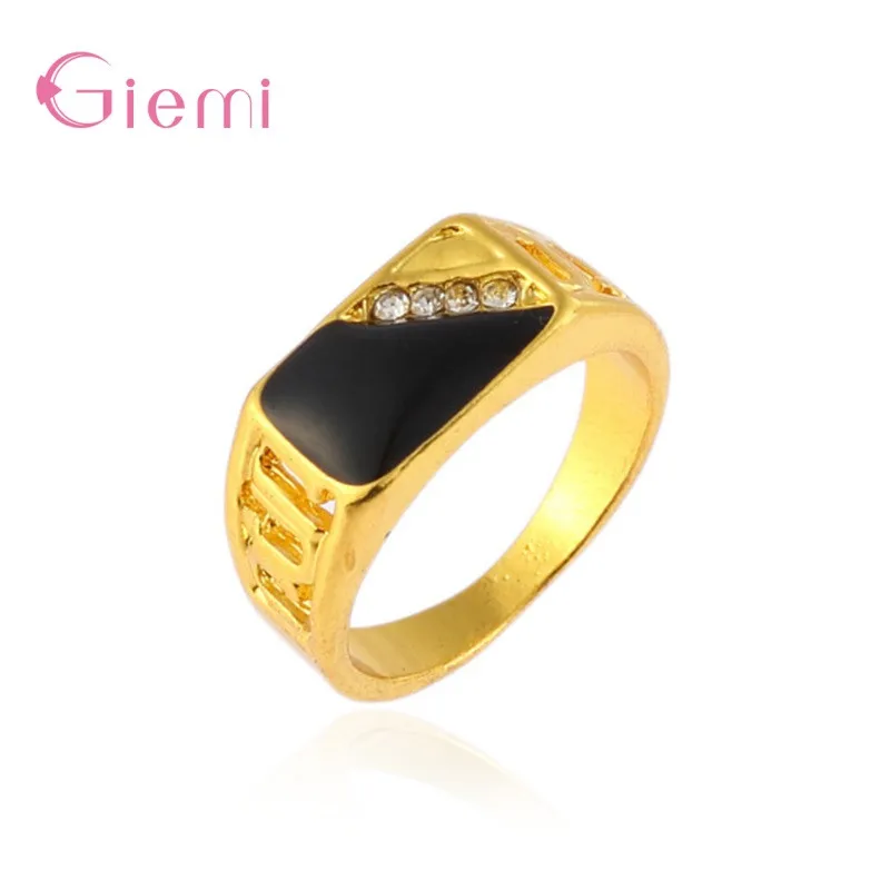 New Fashion 925 Sterling Silver Luxury Cubic Zircon Wedding Band Rings for Male Cool Men Accessories Jewellery image 2