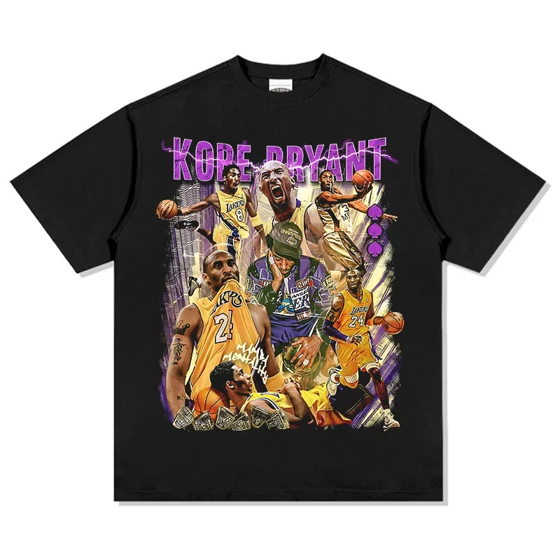 Kobe Basketball Icon Motivational T-Shirt Oversized Loose Fit Quick Dry Urban Street Basketball Training Casual Tee Slim Fit