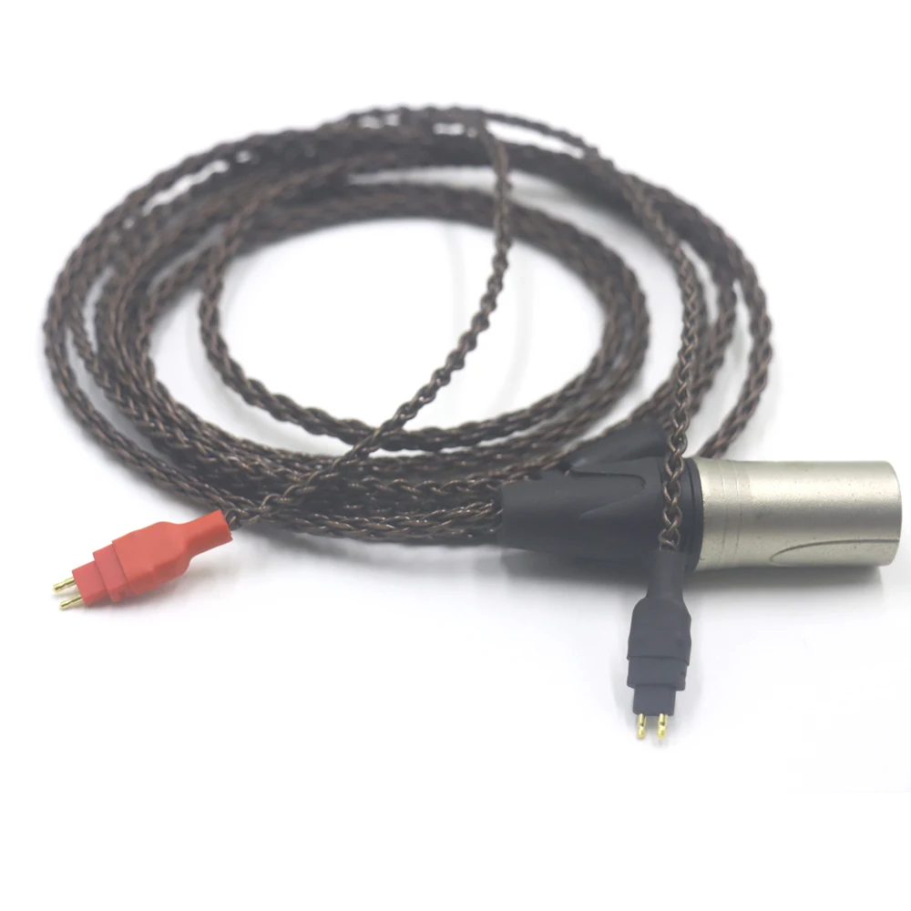 Retro Bronze 8-Strand Braided Pure Copper Upgrade Cable, HiFi Soundstage Enhancement Cord for Sennheiser HD600 HD650 HD580 HD25
