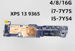 Placa base BAZ80 CAZ80 LA-D781P para ordenador portátil, i5-7Y54 para Dell XPS 13 9365, i7-7Y75, 066YYK, 0DPKX3, 0DK74X, 0mghwm, 0pntwm