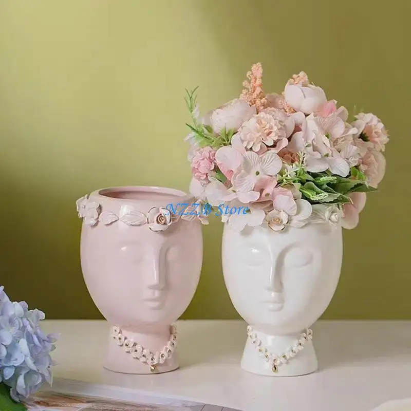 

T21F Силиконовая цветочная ваза для лицевой формы для лица DIY Цементные плесени сочные сеялки