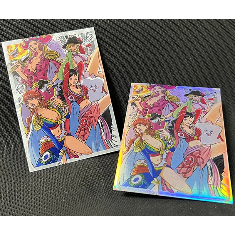 61Pcs/set 66X91Mm Diy Self Made One Piece Hancock Card Sleeves Color Flash Hancock Card Protective Cover Anime Cards Gift Toys