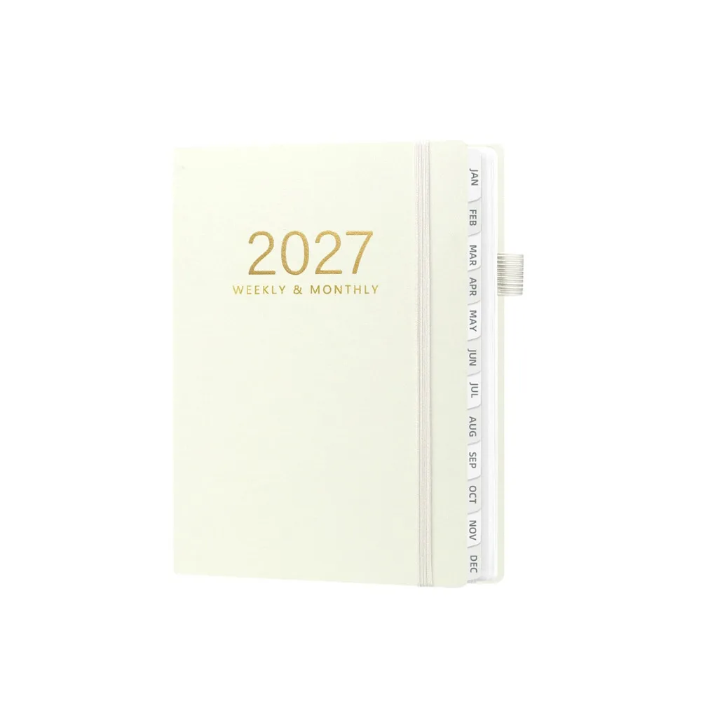Portable A5 2027 Schedule Book To Do List Planner Reminder Agenda Book Textured PU Calendar Book Gift Giving
