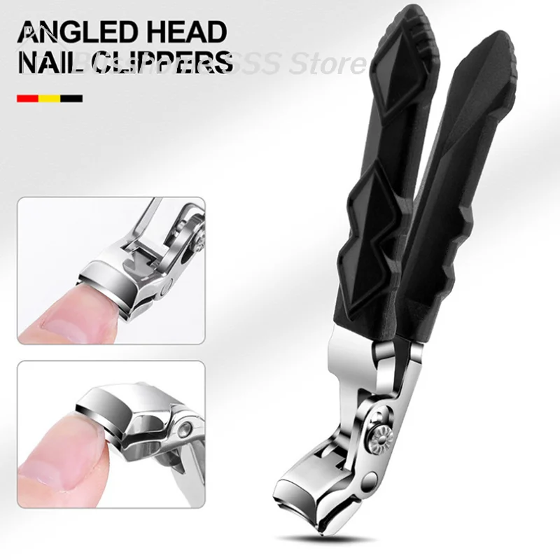 【S】Angled Head Nail Clippers Seniors Ergonomic Toenail Clipper Thick Nails Nail Cutter Trimmer Professional Manicure Tool