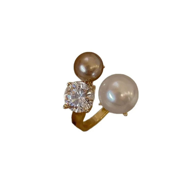 جديد كوريا الجنوبية رائعة افتتاح اللؤلؤ حلقة حلوة أنيقة أزياء بسيطة خاتم المرأة المجوهرات