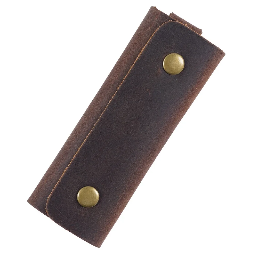 Genuine Leather Mini Key Bag Minimalist Luxury Men Car Key Pouch Portable High-end Pocket Keychain Case Car Accessory