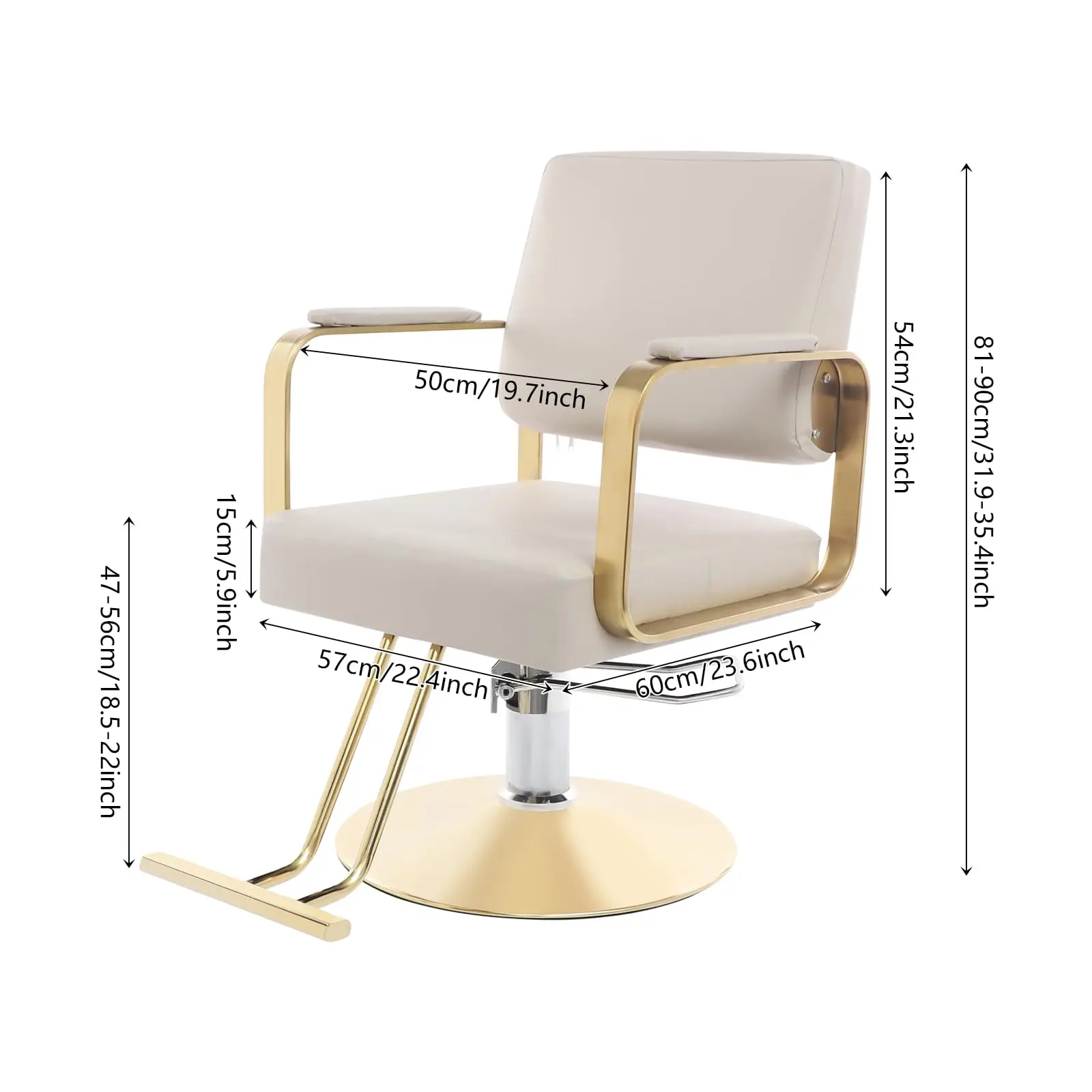 Barber Salon Chair for Hair Stylist, 360° Adjustable Beauty Spa Hair Styling Salon Chair, 440lbs Multi-Function Shampoo