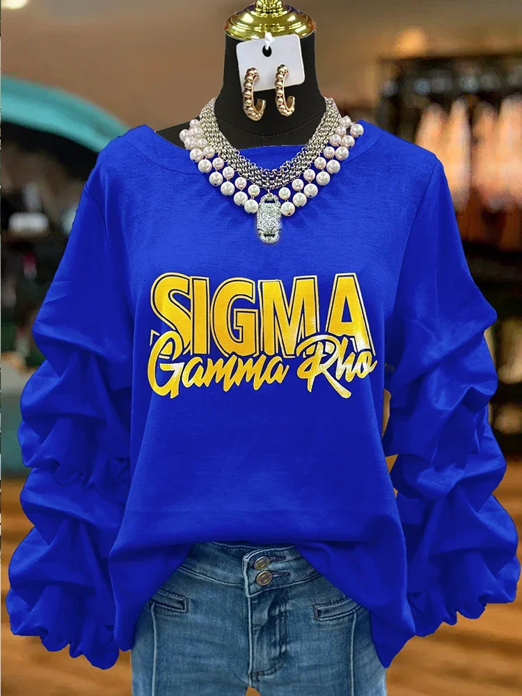 Moletons plissados clássicos com estampa Sigma Gamma Rho Sorority