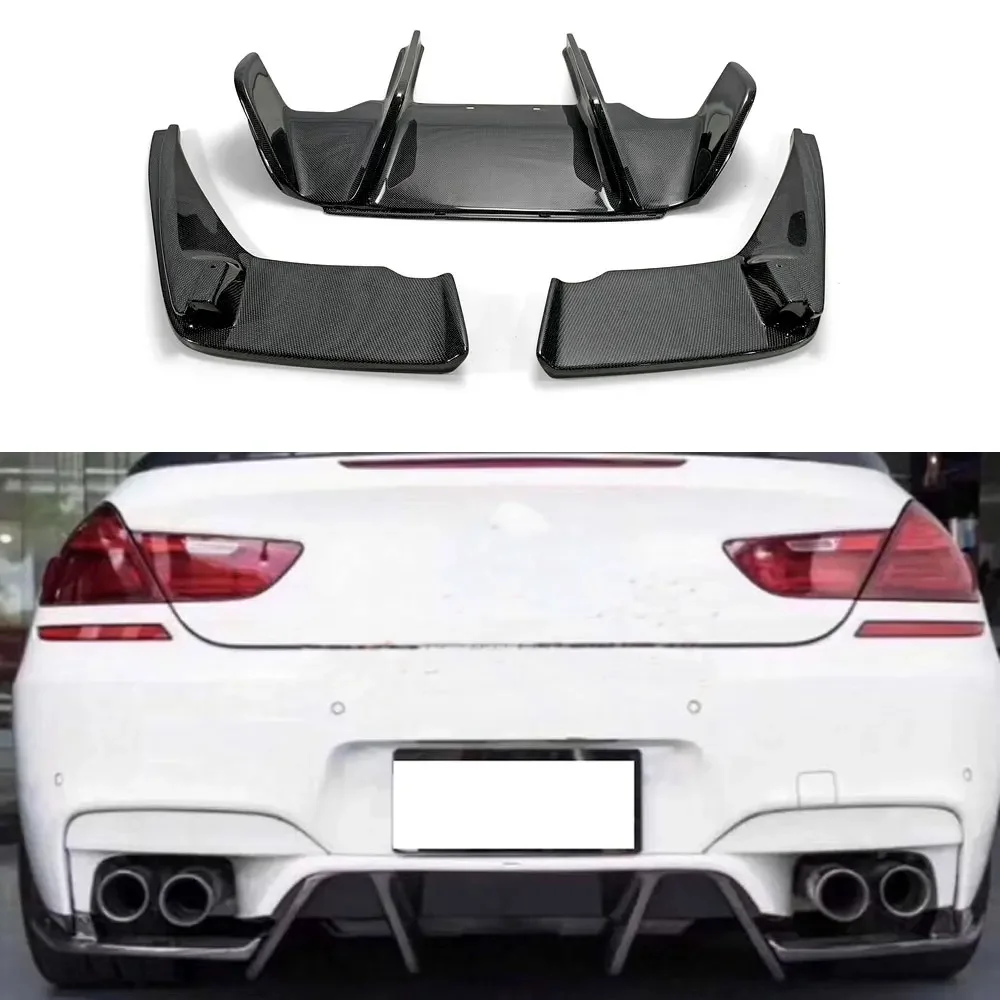 

Pop Carbon Fiber Rear Lip Diffuser Aprons Splitters Spoiler For BMW 6 Series F12 F13 F06 M6 2013 2014 2015 2016 Bumper Guard
