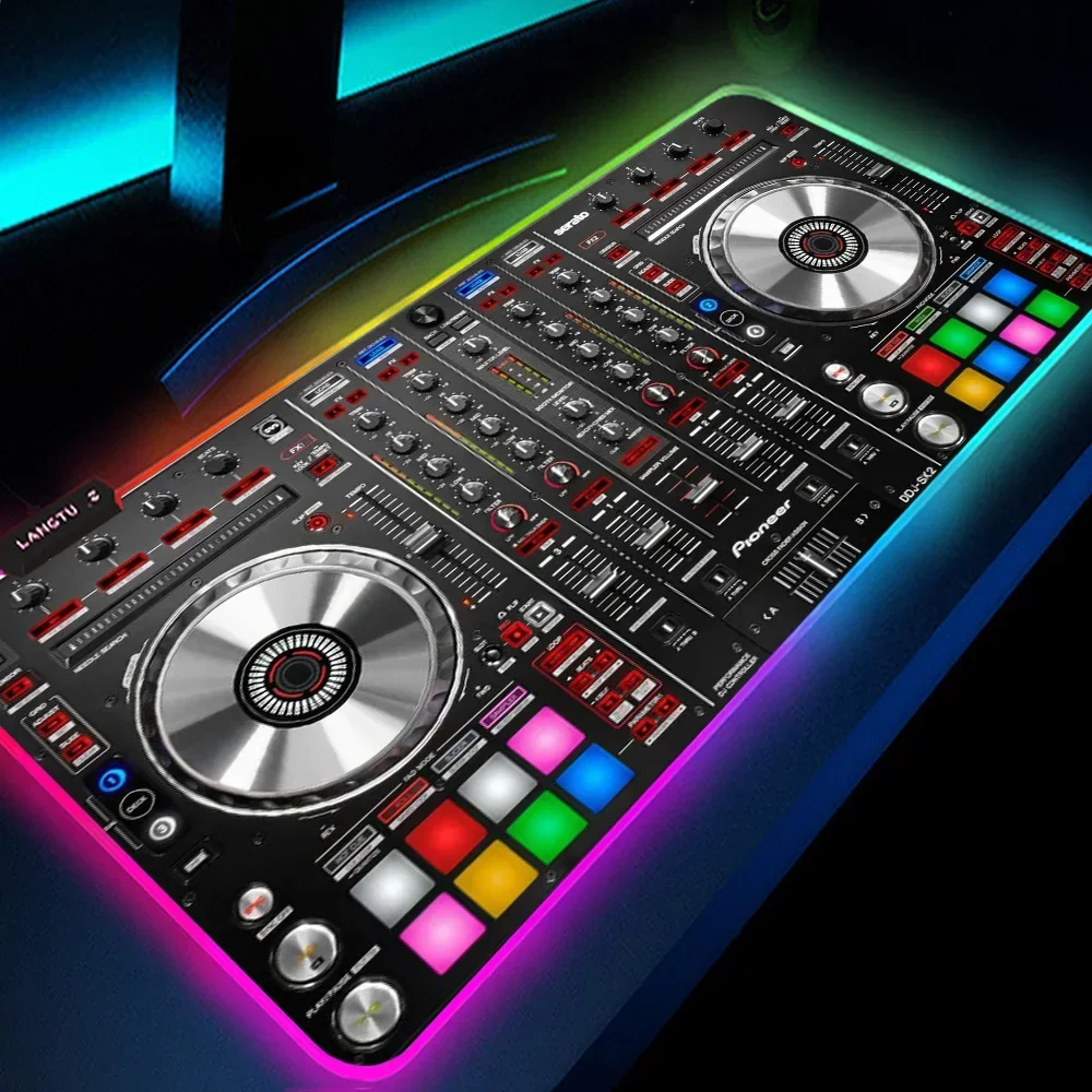 Pioneer Dj Controller Backlit Mat Table RGB LED DJ Player Rubber Pads Complete Large Mouse Pad Setup Decor Office Accessories