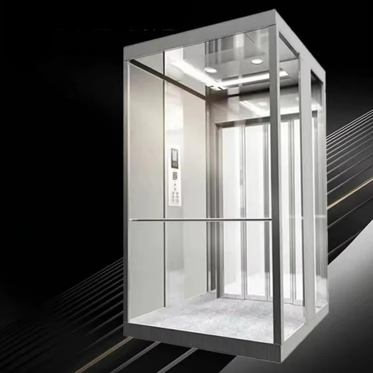 2 Floor Villa Lift Hydraulic Home Elevator 250kg 0.3m S Round Glass Cabin Customized for Small Duplex House High Quality