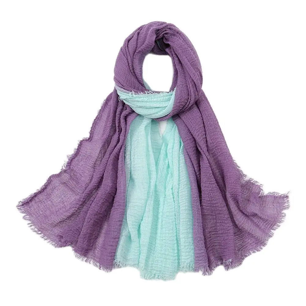 

Ombre Tie-dyed Cotton Hijab Scarf For Women Muslim Long Shawls Big Size Headscarf Wraps Islamic Turban Headband Scarves Bandana