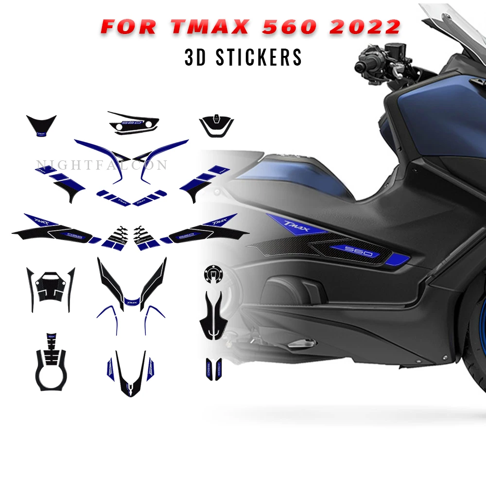 

For yamaha tmax 560 2022 Sticker 3D Tank pad Stickers fprotection kit Oil Gas Protector Cover Decoration
