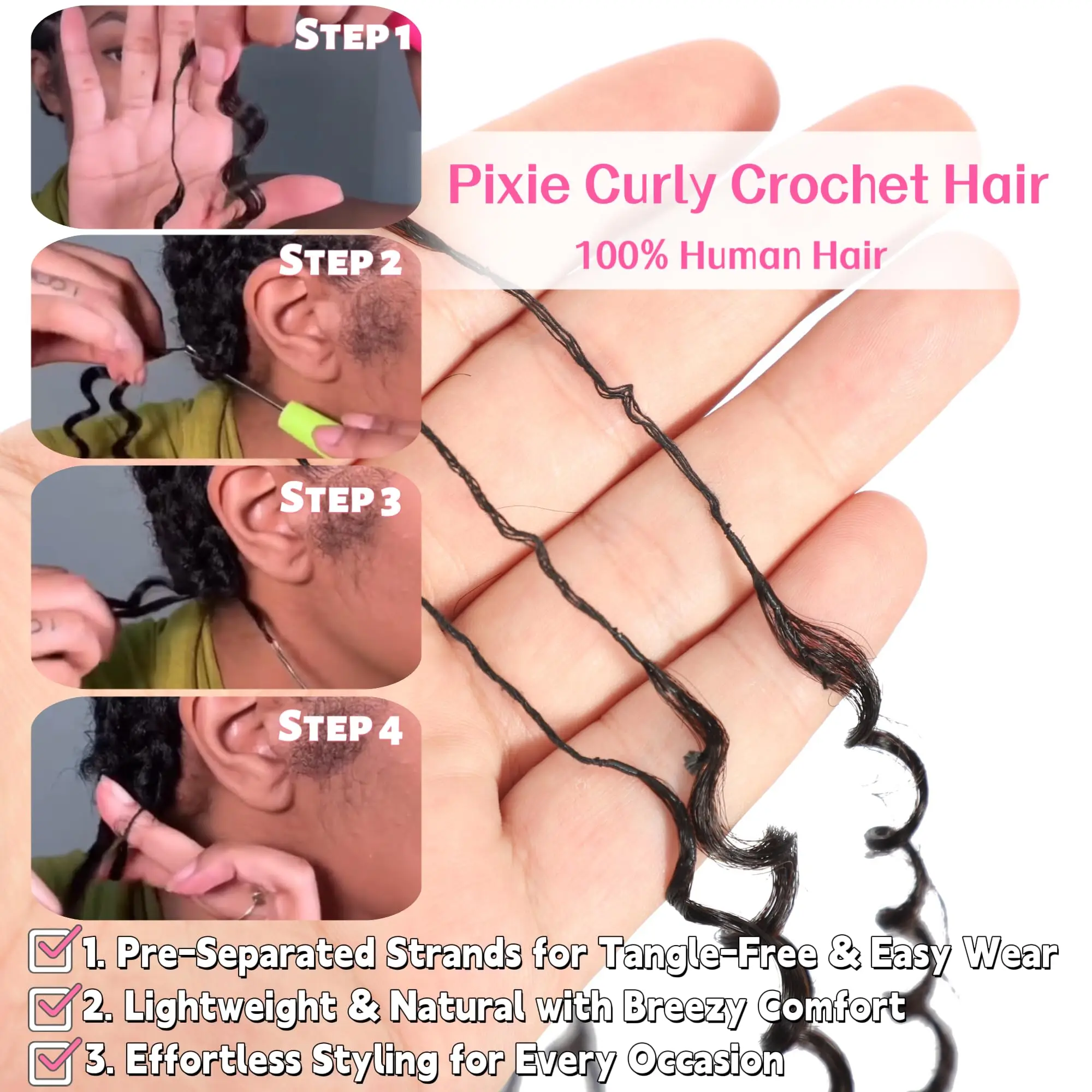 12A صغيرة دوامة الأفرو غريب مجعد الكروشيه الشعر البرازيلي قبل فصل الشعر البشري Knotless ريشة خفيفة الوزن حليقة ملحقات #5