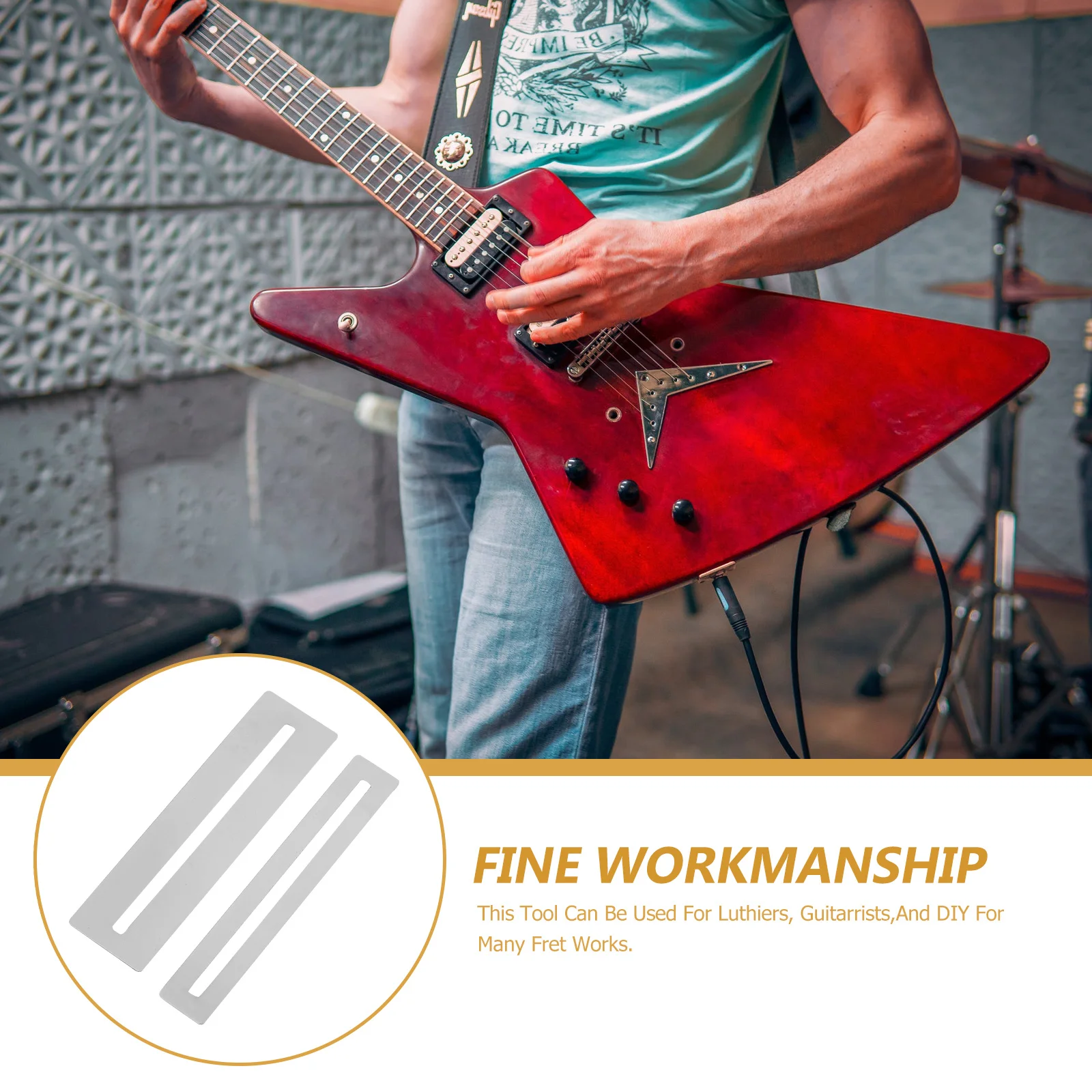 Protecteur de touche, 2 pièces, bandes dures et flexibles pour guitare basse, mandoline, ukulélé, outil Luthier, travail des frettes