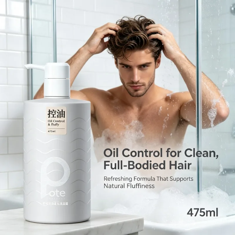 POTE 475ml Amino Acid Oil‑Control Volumizing Shampoo Deep Cleansing Refreshing Anti‑grease for Oily Flat Hair Wash Scalp Care