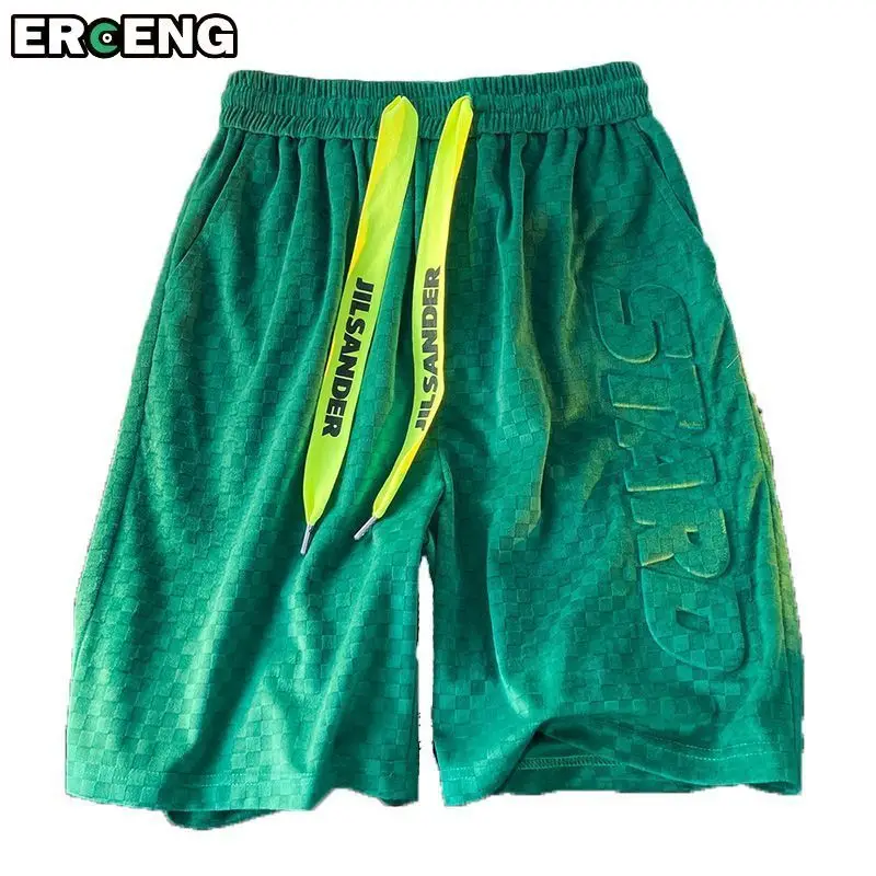 

Бархатные шорты из пенопласта High Street с надписью, мужские модные повседневные летние свободные спортивные шорты