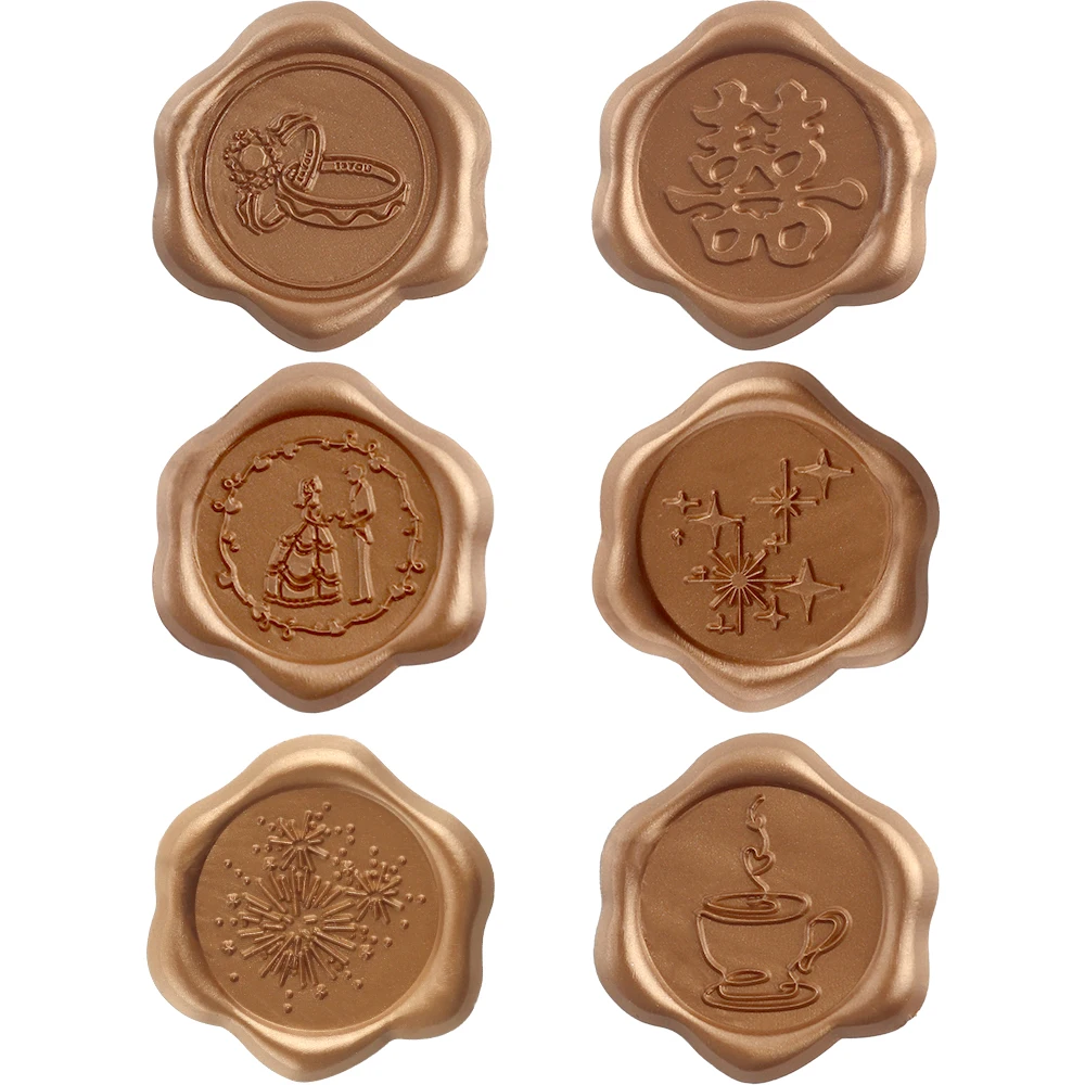 30Pcs Wedding Couple Wax Seal Stickers Rings,Fireworks,Teacups Self Adhesive Wax Stickers for Wedding Invitations,Gift Wrap