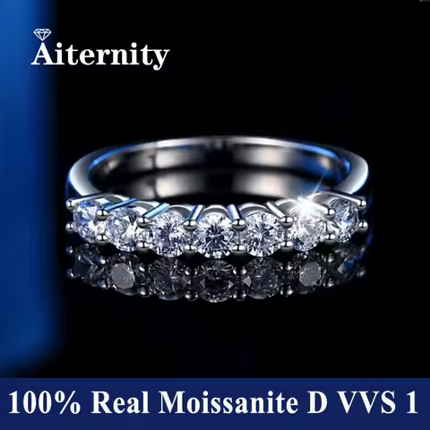 100% Pass Diamond tester Pen Moissanite Ring Matching Wedding Diamond Band for Women 925 Sterling Silver Female Single Tail Ring