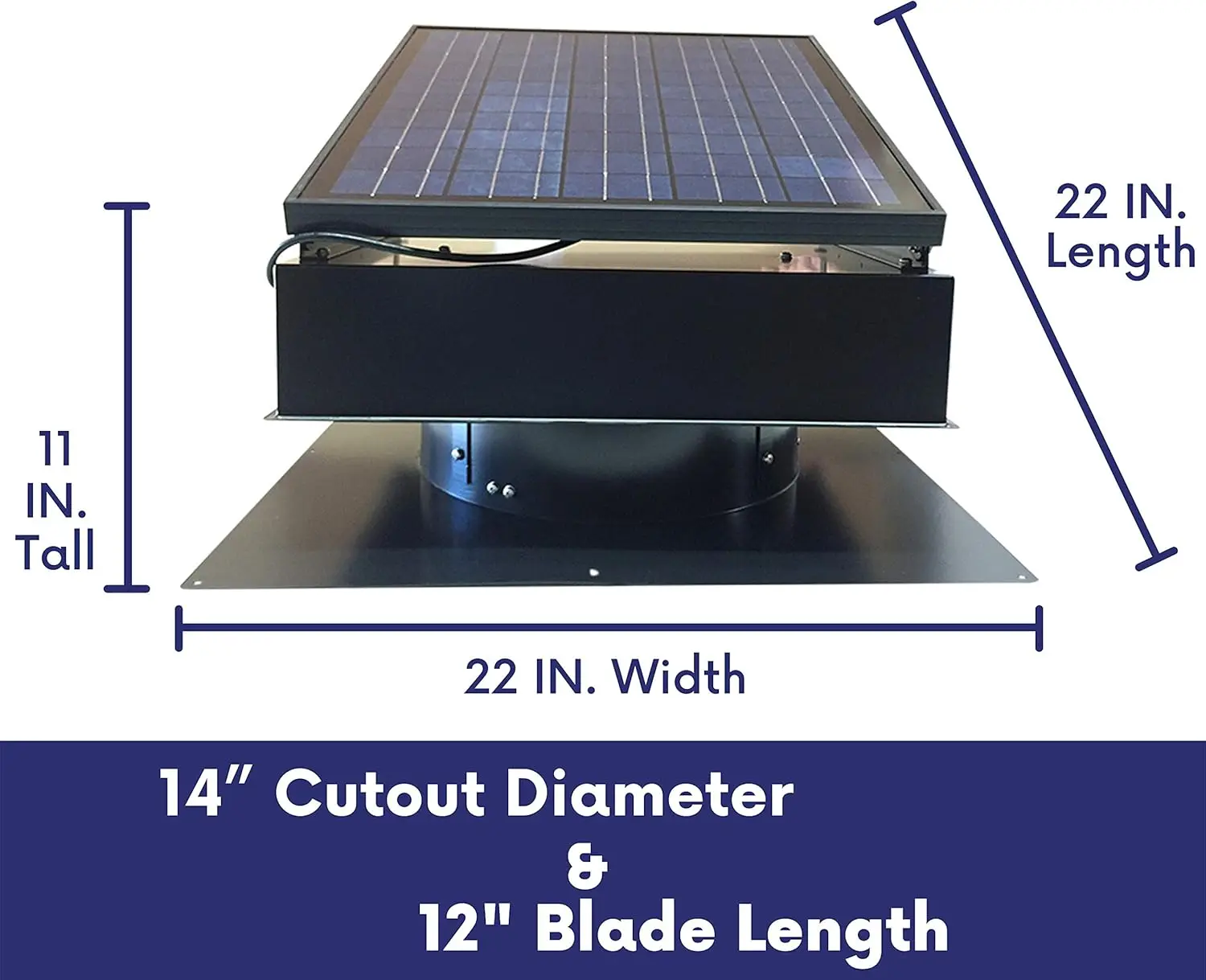 Solar 30 Watt/ 38V Roof Mount Solar Attic Fan