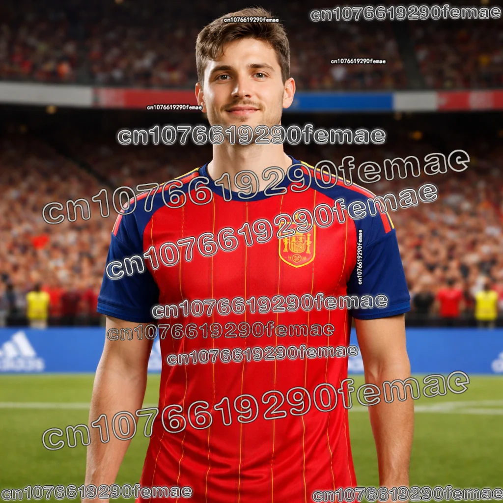 Nova Camisa de Futebol Espanha 2026 para Crianças e Adultos, para Jogos Diários e Treinos, Respirável e Confortável