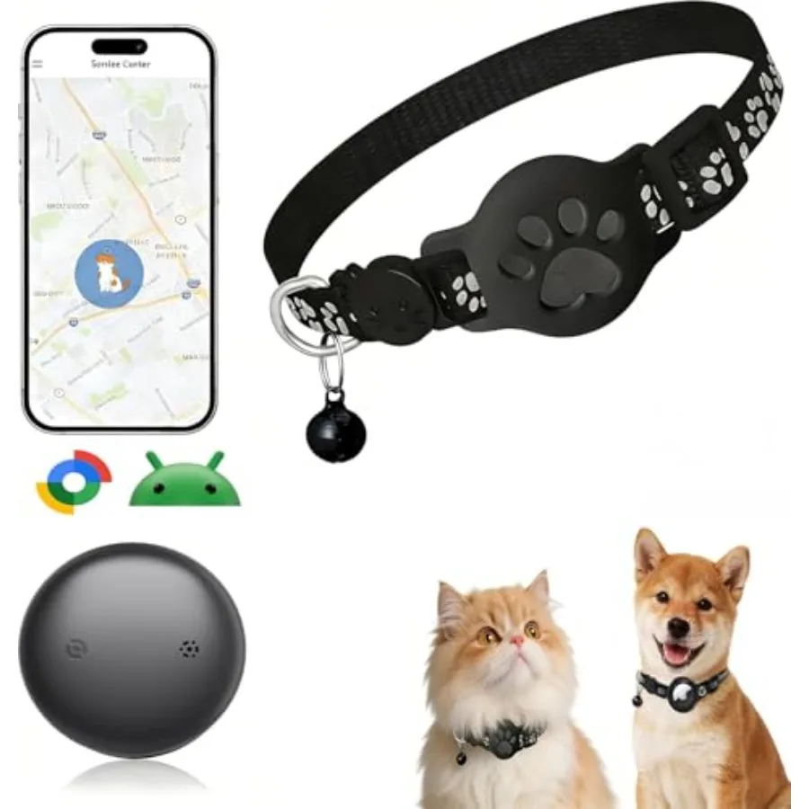 

GPS Pet Tracker Collar for Cats and Small Dogs, Lightweight and Waterproof with Safety Buckle, Anti-Loss Tracking, Adjustable R