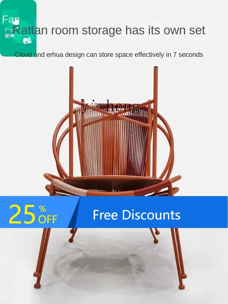 

LYY Casual Small Table-Chair Set Rattan Chair Three-Piece Set Internet Celebrity Outdoor
