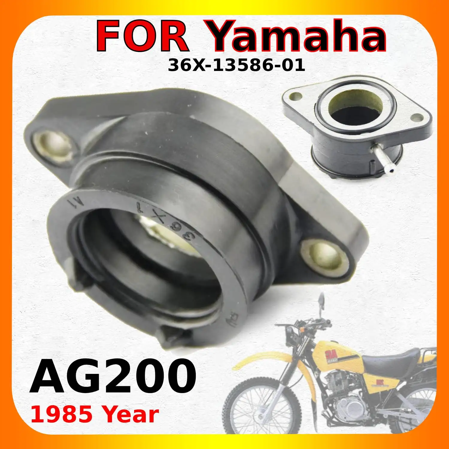 Motorcycle Carburettor Interface Intake Manifold Adapter For Yamaha AG200 AG 200 1985  OEM:36X-13586-01  Carburettor Accessories