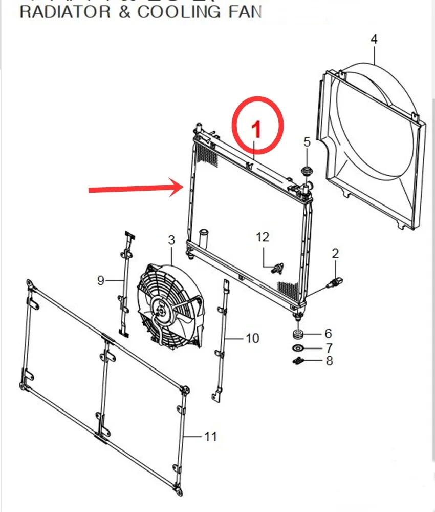 2131008641 RADIATOR ASSY-COOLING For Ssangyong Rexton 2003-04-30 to 2017-04-30, Automatic Transmission, GSL Engine