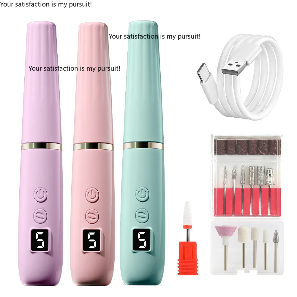 Portable Rechargeable Nail Drill Machine Long Battery Life Professional Manicure Polisher For Women