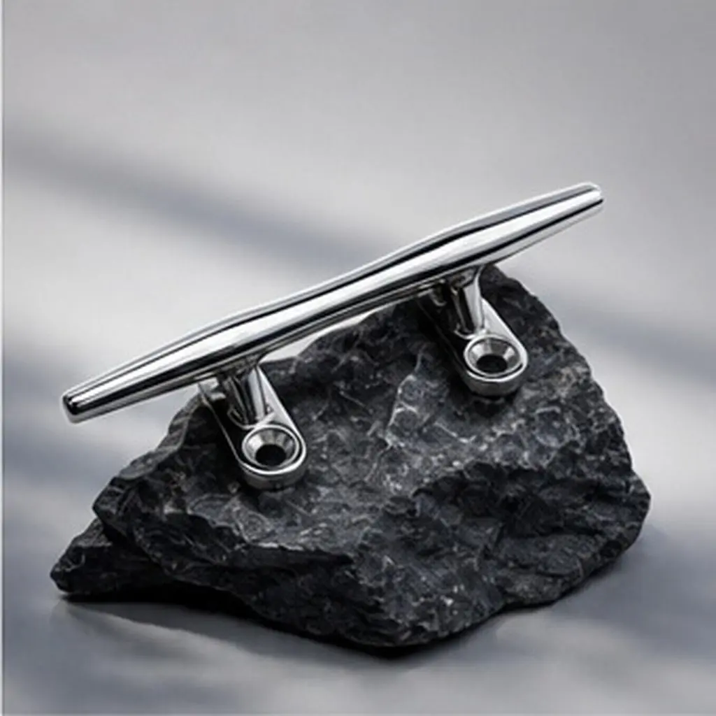 4 Inch Stainless Steel Horn Cleat Round Hole Easy Install Marine Dock Cleat Boat Mooring Accessory Rope Holder Kayak Hardware