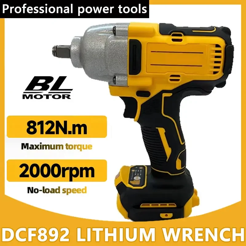 

DCF892 812N.m Electric Wrench 1/2 Inch Cordless Impact Driver High Torque Three Speed Auto Repair Tools Fit Dewalt 18V Battery