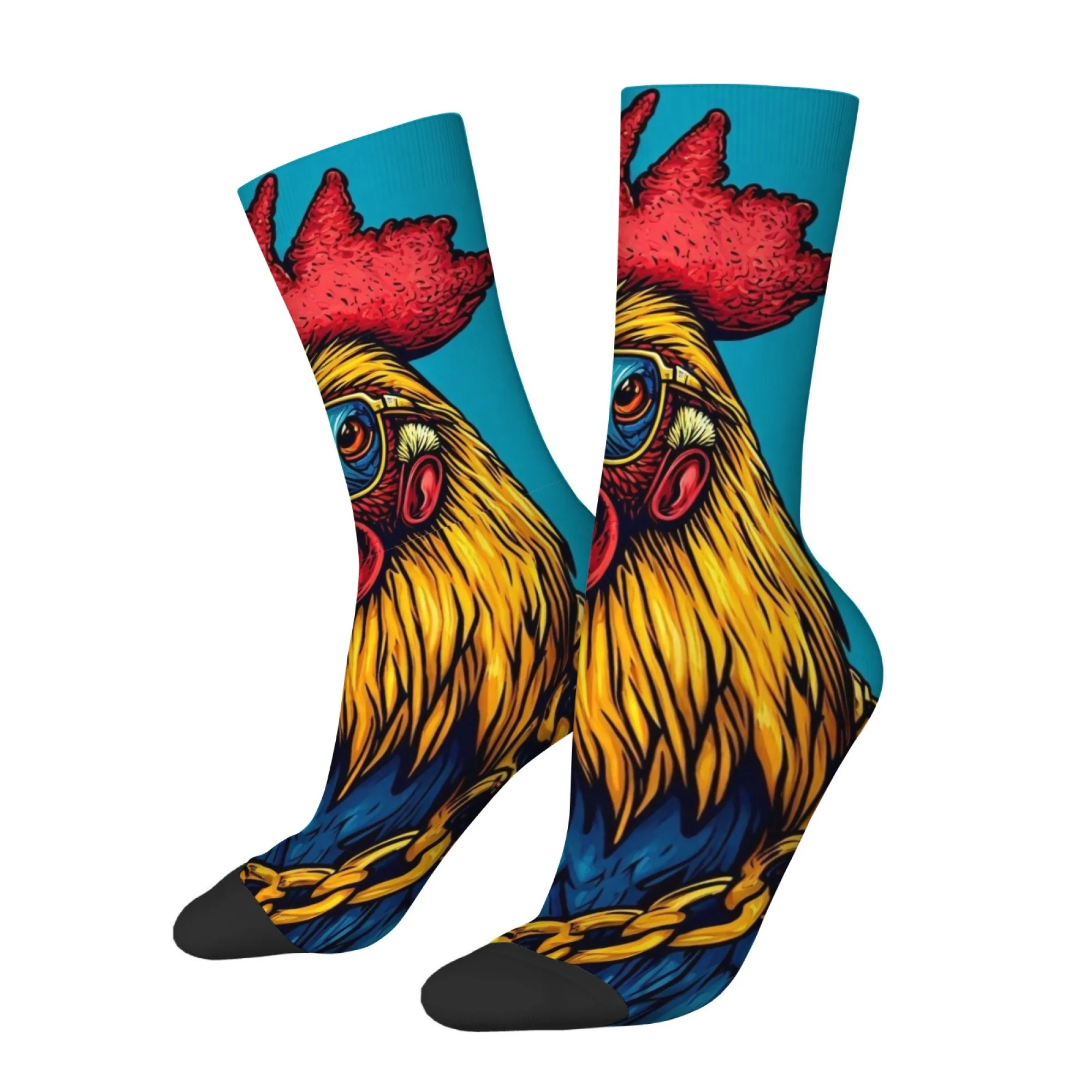 Street-style Cool Sunglasses and Rooster Men's Socks Fashionable Fun  Quirky Cheerful Socks Soft Comfortable Breathable Socks