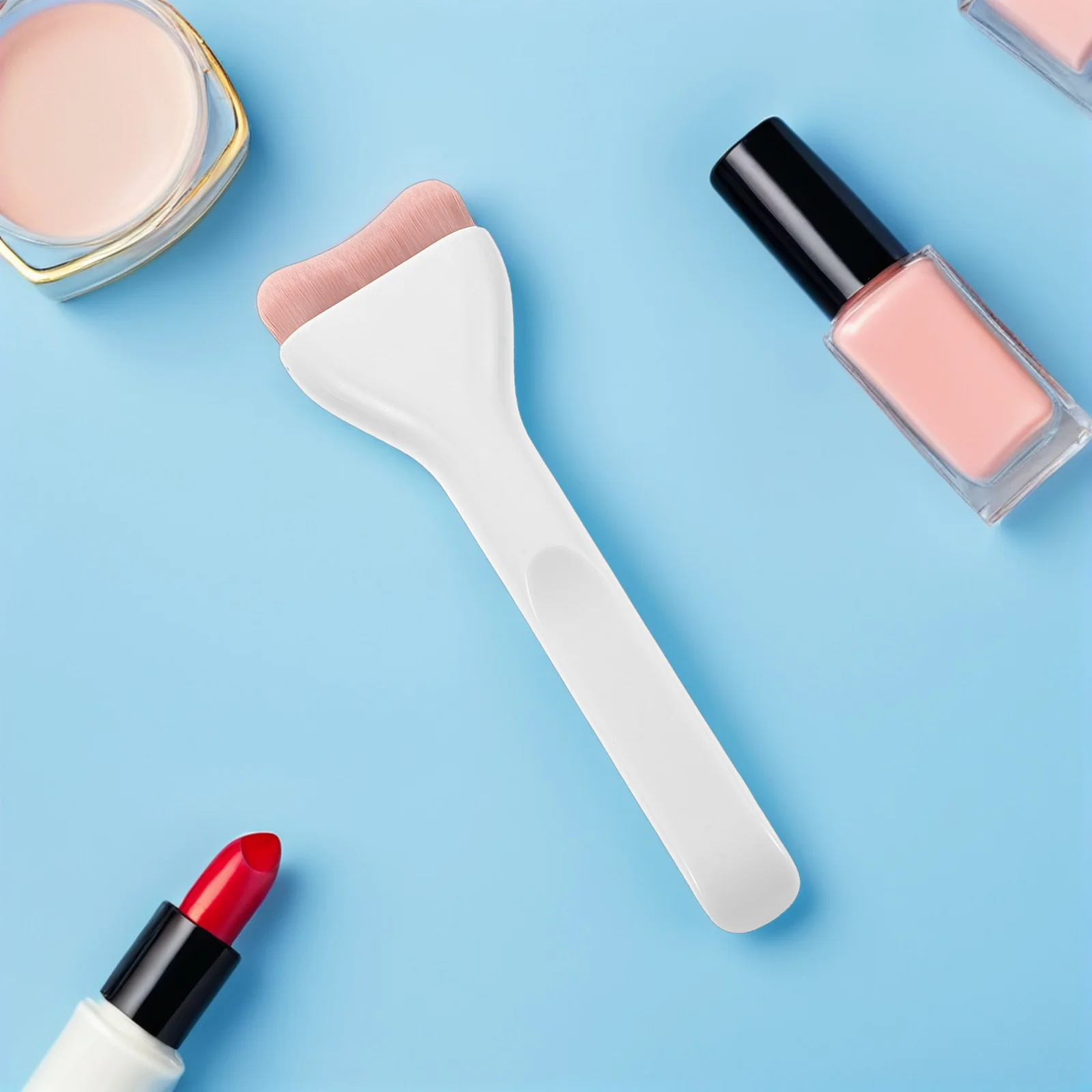 Ensemble de pinceaux de fond de teint plats Ultra-fins, applicateur de maquillage en poudre liquide précis, correcteur de mélange de Contour du visage en Nylon doux, 3 pièces