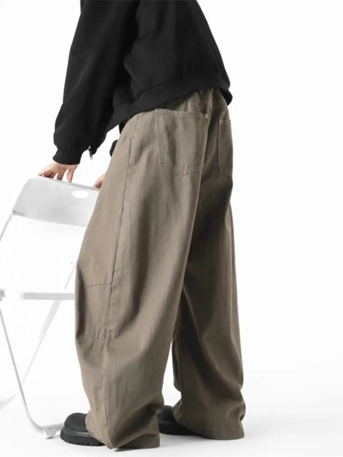 Women's Brown Y2k Jeans Vintage Harajuku Baggy Boyfriend Bent Knife Jean Pants Japanese 2000s Style Grunge Denim Trousers 2025