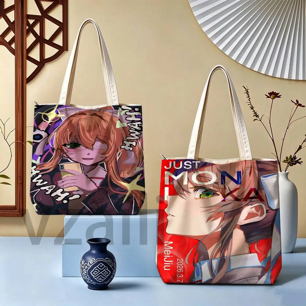 Anime M-monika Female Printed Versatile Student Portable Office Handbag Bento Bag Handbag Sail Bag