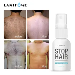 Lanthome-pulverizador indolor permanente da remoção do cabelo, creme liso da pele, inibidor do crescimento do cabelo do corpo, púbico