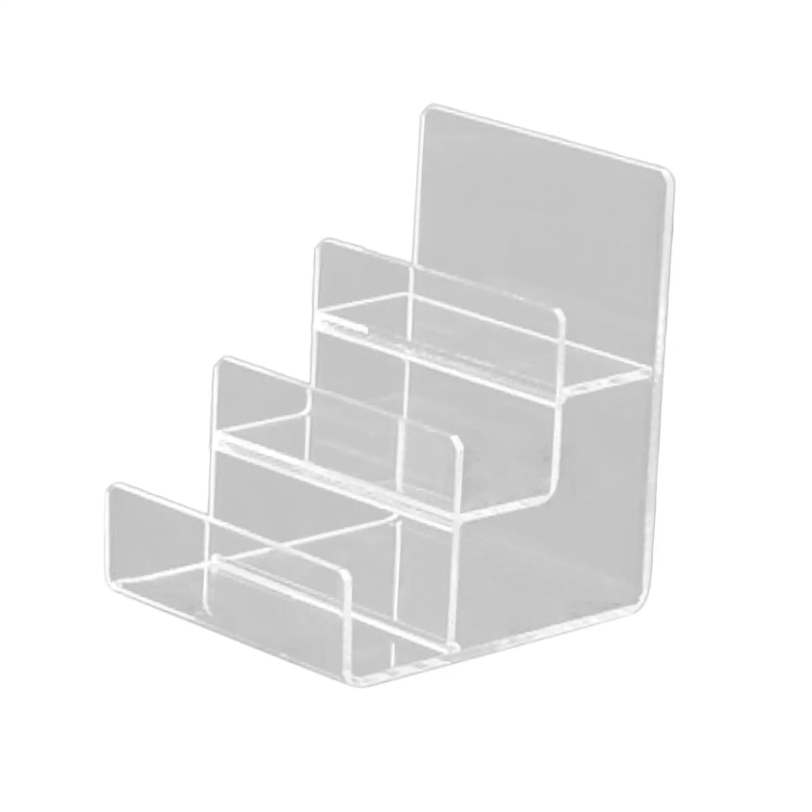 Transparent Step Acrylic Wallet Purse Display Organizer for Cosmetic Glasses