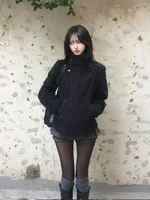 Street autumn/winter solid color women's turtleneck coat Y2K hip-hop retro Harajuku cute casual fashion versatile new women tops 4