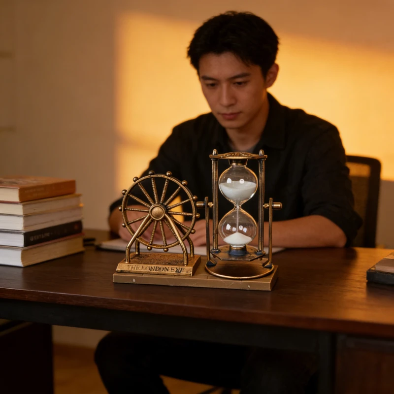 

Ретро-декоративный предмет в виде вращающегося песочного часовника-небоскреба, предметы для украшения дома, изделия ручной работы, креативные и интересные подарки