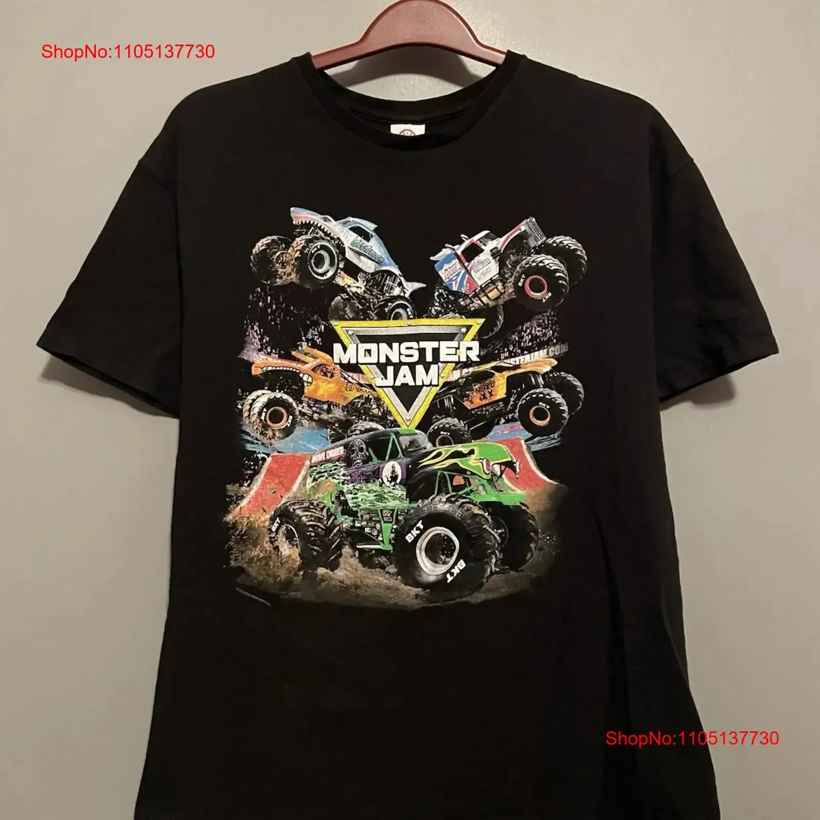 Monster Jam World Tour 2023, Herrengröße XL, schwarzes T-Shirt D341, Vintage-Waschung für Herren, vielseitige, leicht gestreckte Streetwear