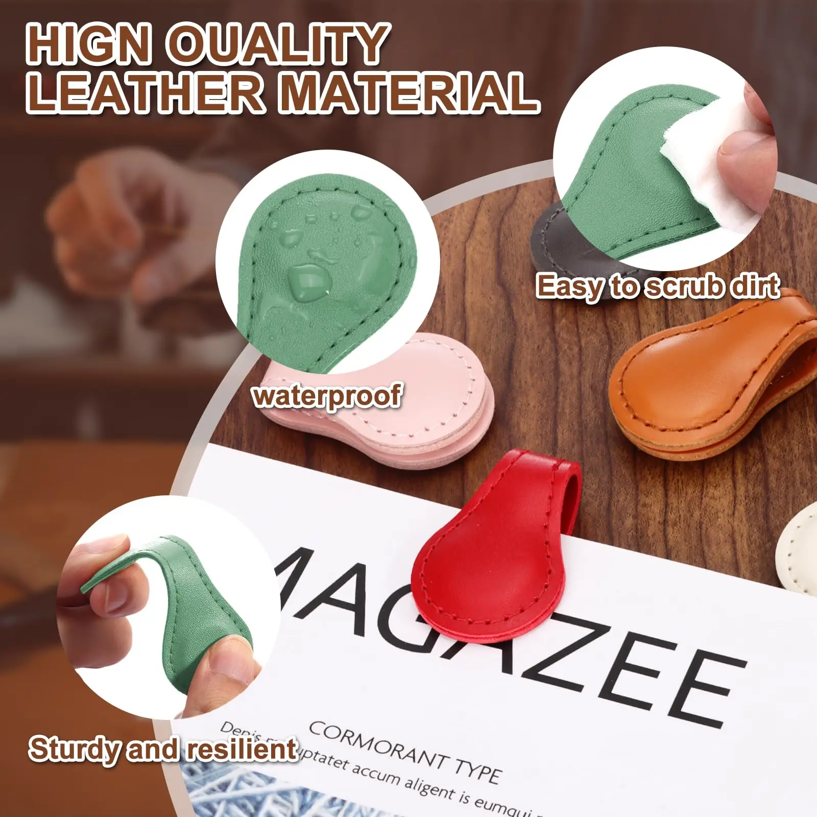 5 uds funda de Clip magnético hebilla magnética artefacto de acortamiento hebilla magnética antivarios para amantes de los libros marcapáginas de cuero